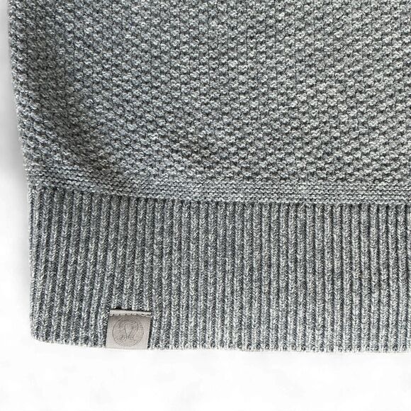 Lululemon Mens 1/4 Zip Sweater XXL Grey Textured Knit Coolmax Organic Cotton - Picture 4 of 10